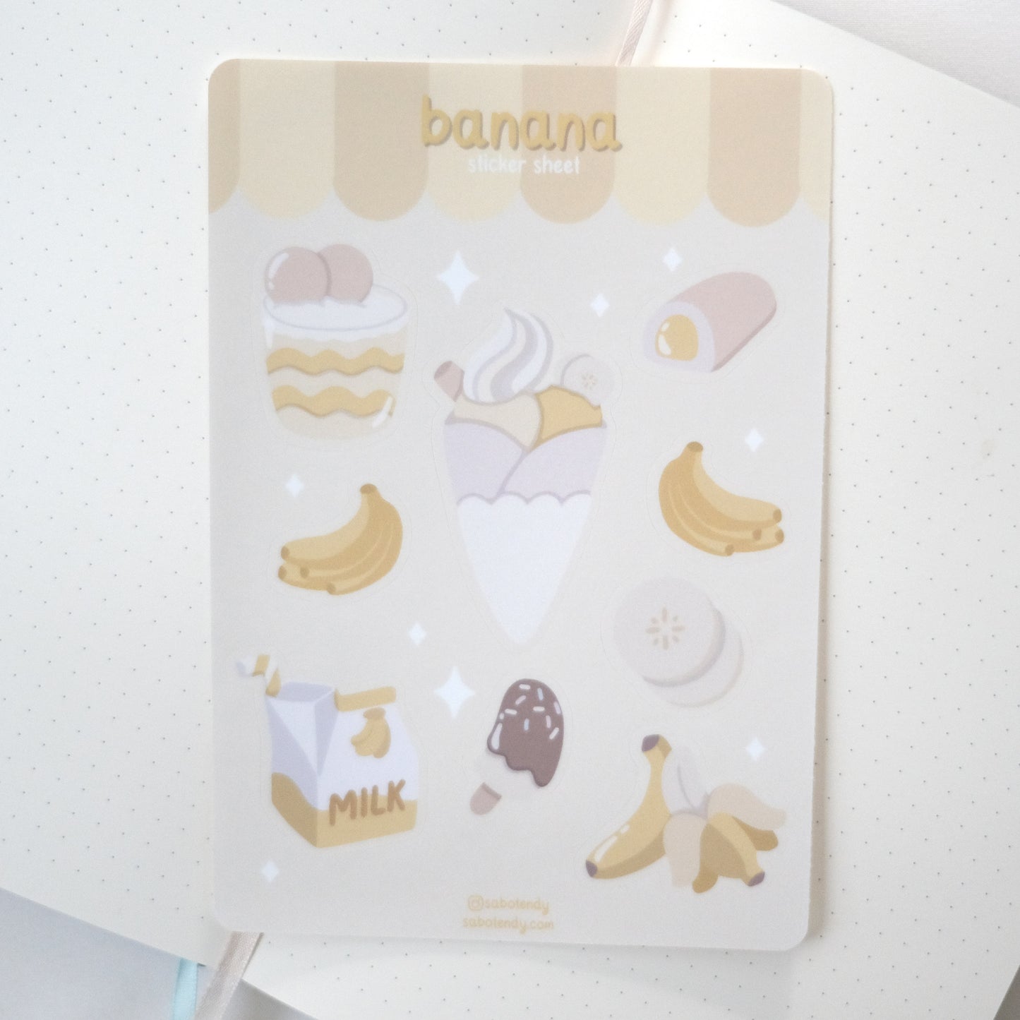 banana desserts sticker sheet