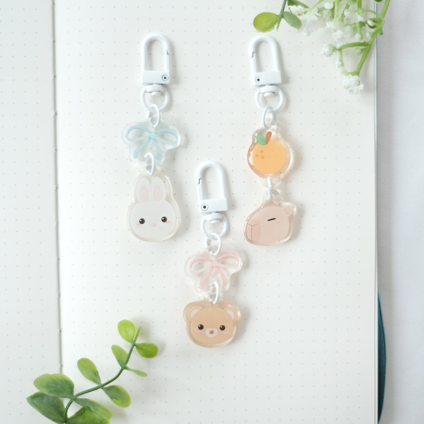 animal linked keychain