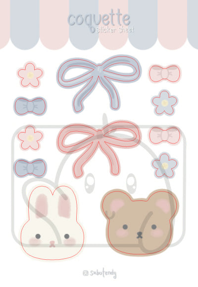 coquette sticker sheet