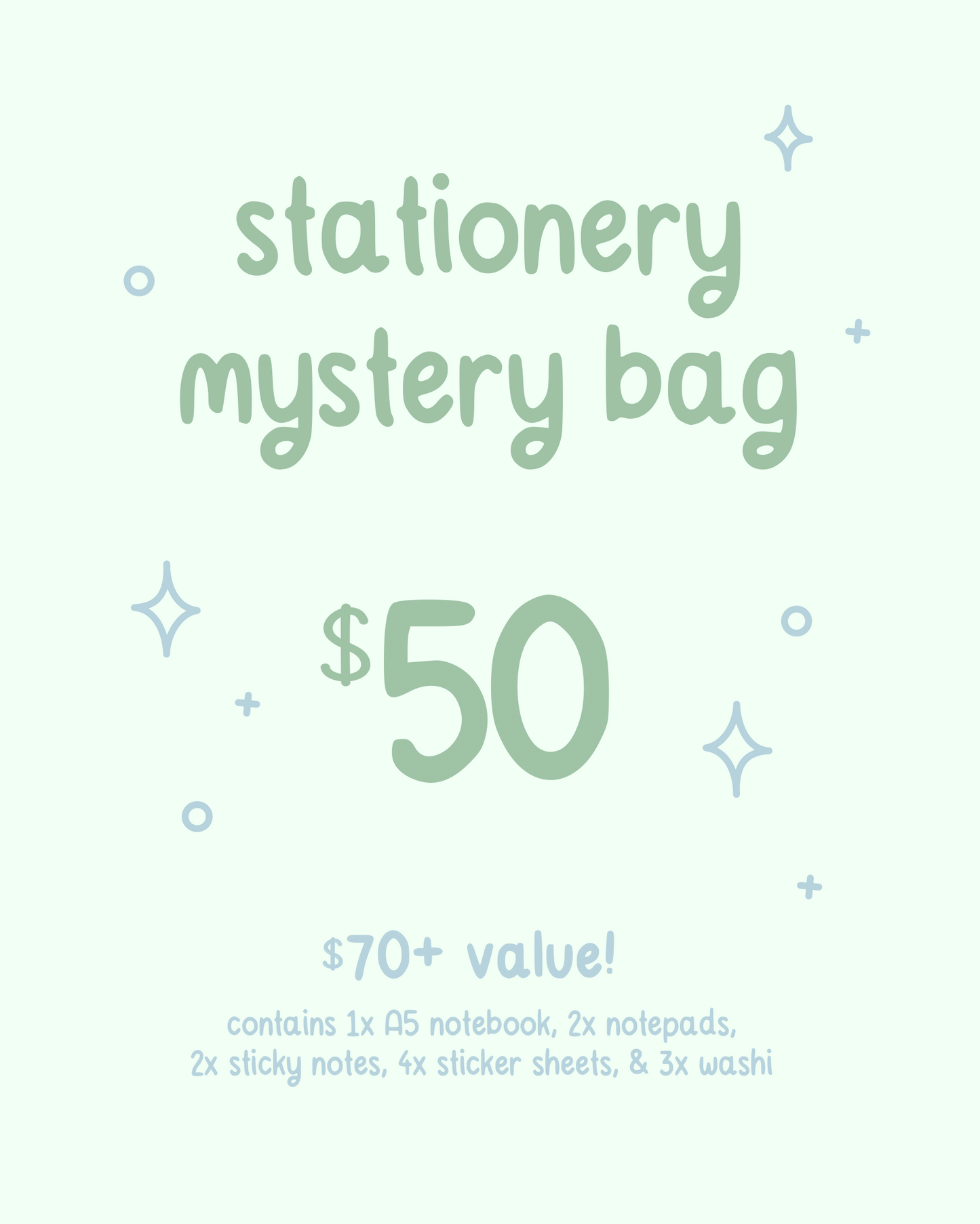 large stationery mystery bag
