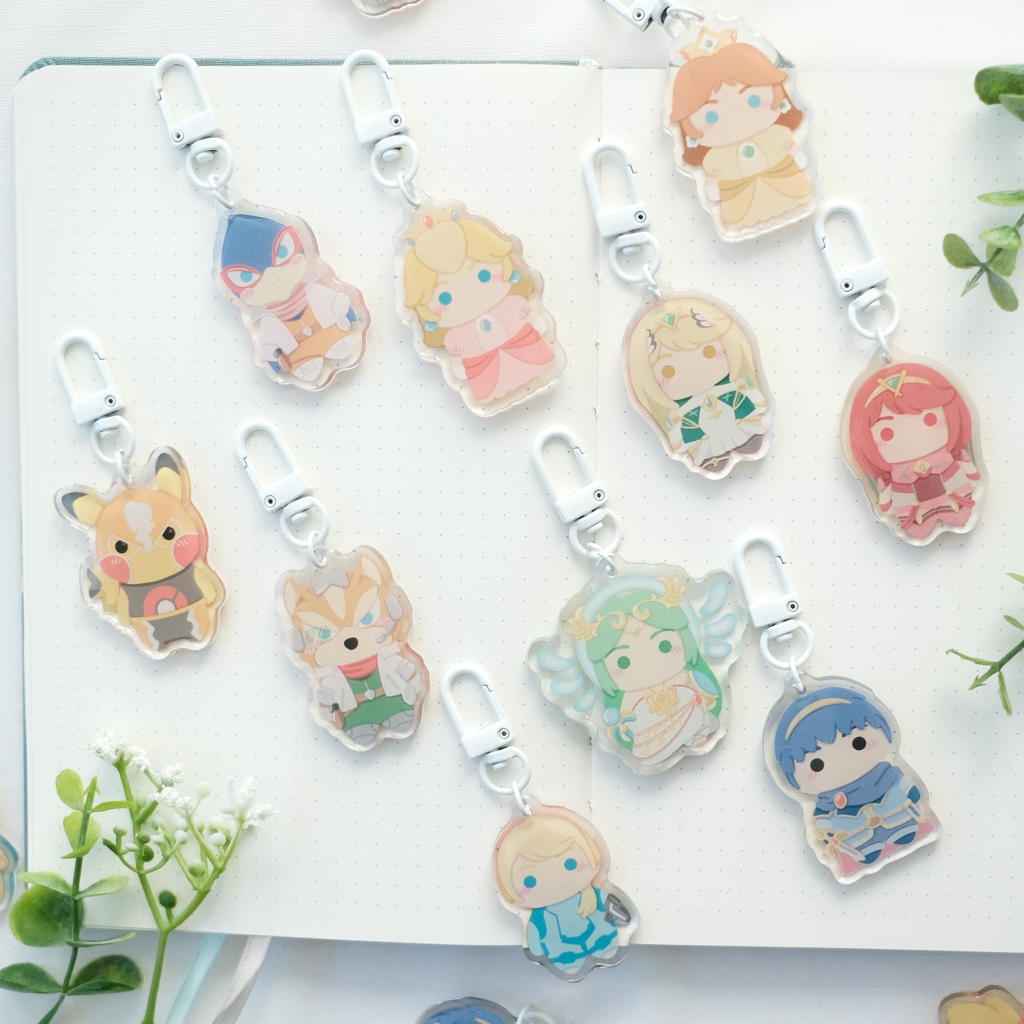 super smash chibi keychain
