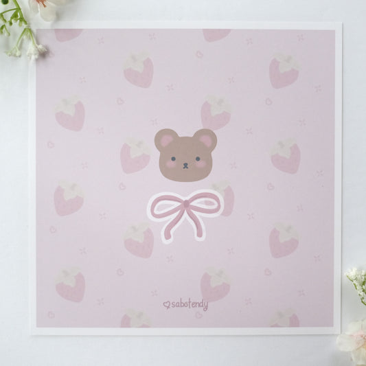 bear coquette art print