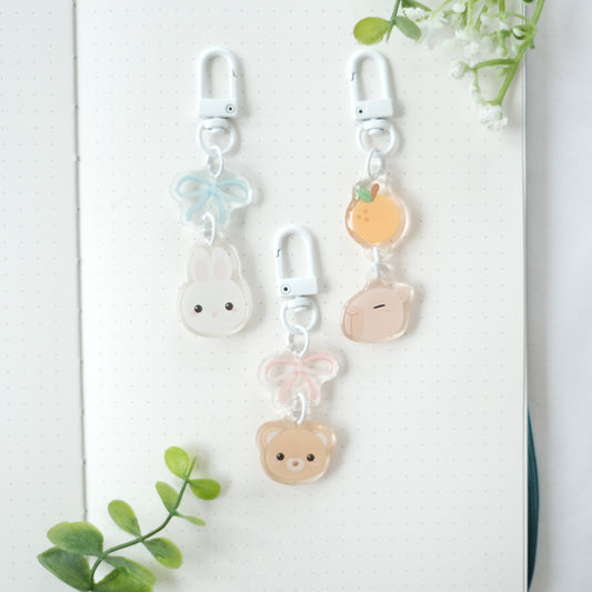 animal linked keychain