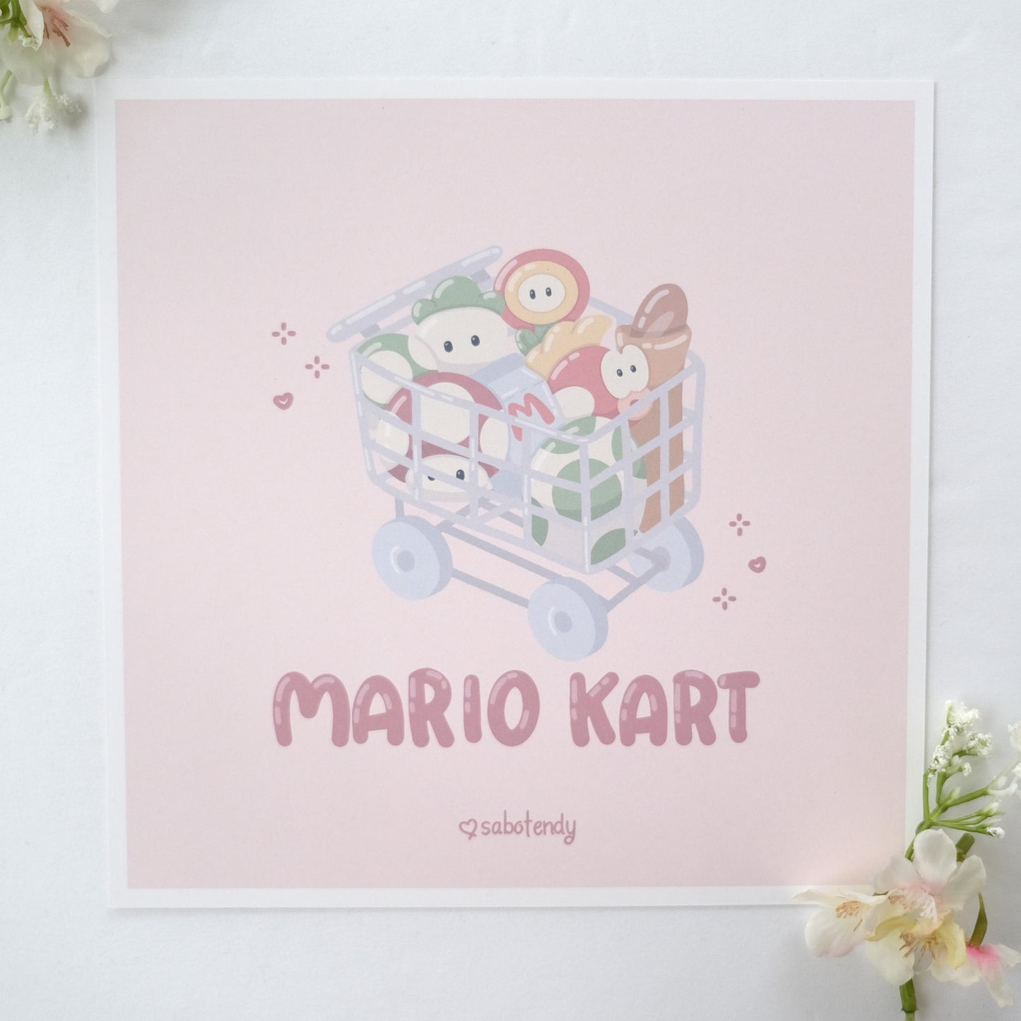 mario shopping kart art print