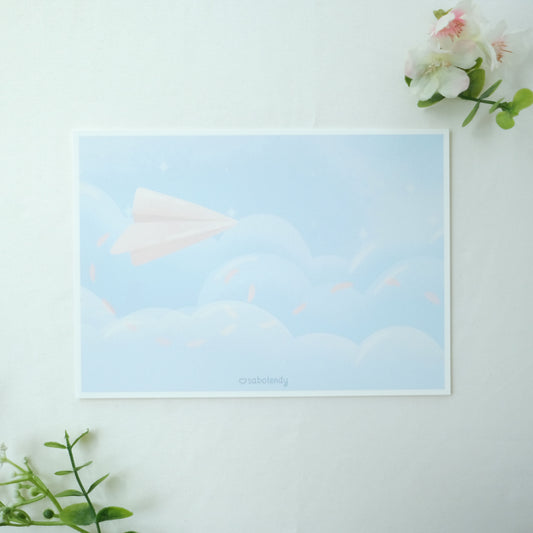 paper airplane art print