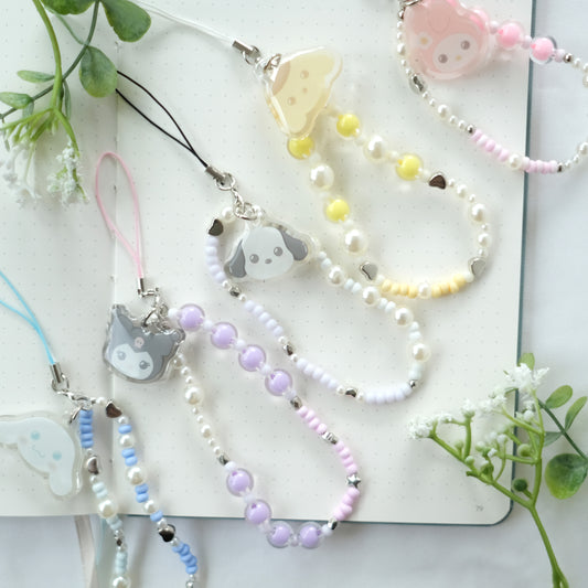 sanrio beaded phone strap